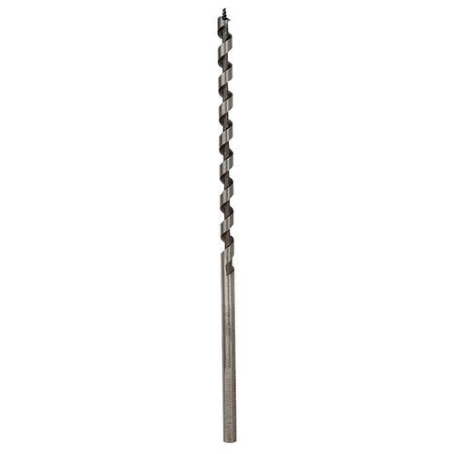 Power Drill Auger Bit, 1/4 in Dia, 7-1/2 in OAL, Solid Center Flute, 1-Flute, 7/32 in Dia Shank Bright