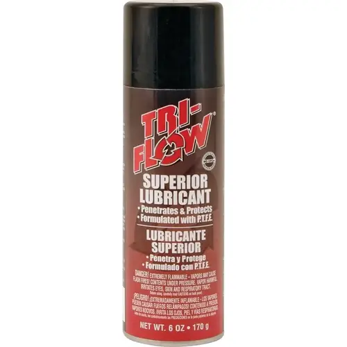 Tri-Flow TF200050 TF20005 Lubricant, 6 oz Aerosol Can, Liquid Brown