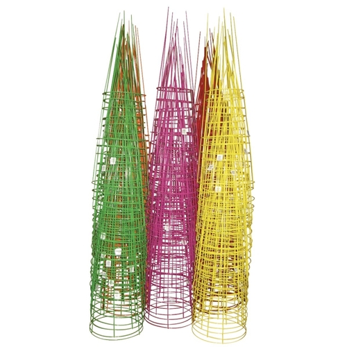 Glamos Wire 70445 Plant Support, 42 in L, 14 in W, Fuchsia/Light Green/Orange/Red/Yellow