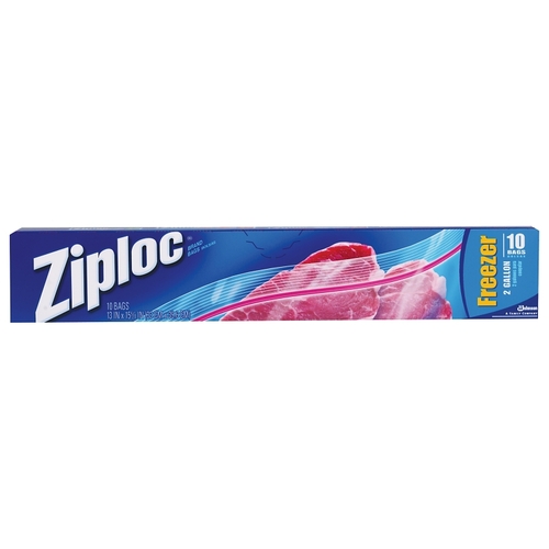 ZIPLOC 01132 Freezer Bag, 2 gal Capacity - pack of 10