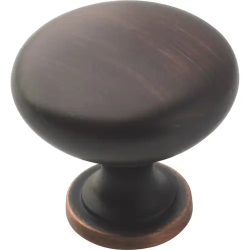 Cabinet Knob, 1-1/8 in Projection, Zinc, Oil-Rubbed Bronze - pack of 10