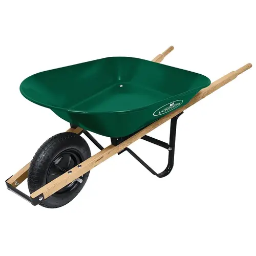 Landscapers Select 34563 Wheelbarrow, 4 cu-ft Volume, Steel, 1 -Wheel, 15 in Wheel Green