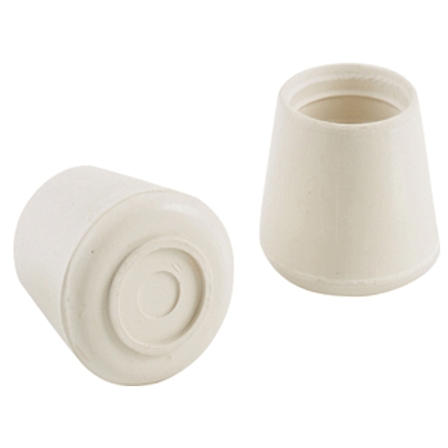 Furniture Leg Tip, Round, Rubber, Off-White, 3/4 in Dia - pack of 24