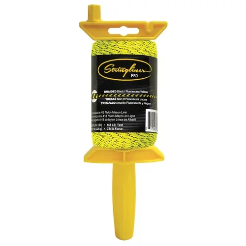 Line Reel, 500 ft L Line, Black/Fluorescent Yellow Line