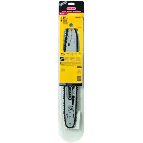 Oregon 30141 AdvanceCut Bar and Chain Combo, Small Bar Nose Radius, 59-Drive Link, 91PX Chain, 3/8 in TPI/Pitch