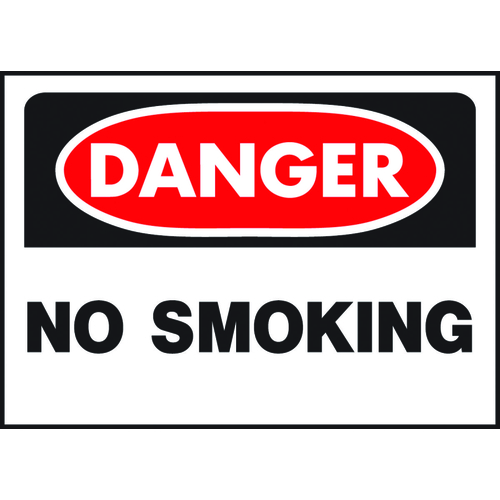 Hy-ko 515 Danger Sign, Rectangular, No Smoking, Black Legend, White 