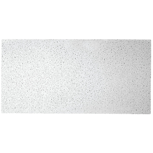 USG 725 PLATEAU Series Ceiling Panel, 4 ft L, 2 ft W, 9/16 in Thick, Mineral Fiber, White - pack of 8