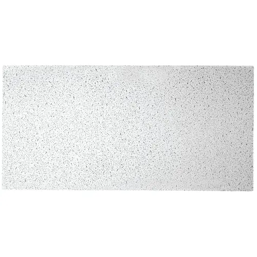 USG 725 PLATEAU Series Ceiling Panel, 4 ft L, 2 ft W, 9/16 in Thick, Mineral Fiber, White - pack of 8