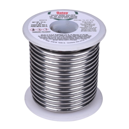 Leaded Solder, 1 lb, Solid, Silver, 361 to 421 deg F Melting Point