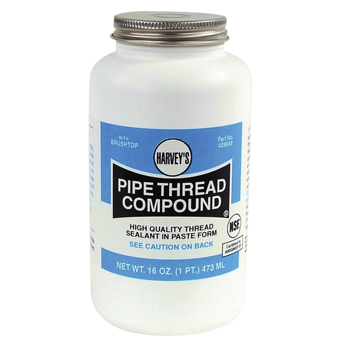 Pipe Thread Compound, 16 fl-oz Jar, Thick Paste, Gray