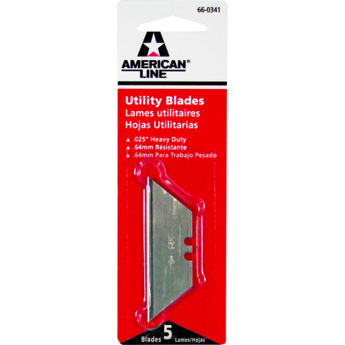 American Line 66-0341 Utility Blade, 2.452 in L, HCS, 2-Facet Edge - pack of 5