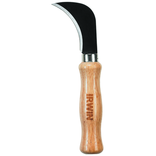 Utility Knife, 1-1/2 in L Blade, Steel Blade, Smooth Handle, Brown Handle