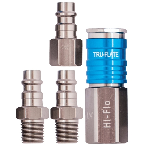 Tru-Flate 13-903 HI FLO Coupler and Plug Kit, 1/4 in
