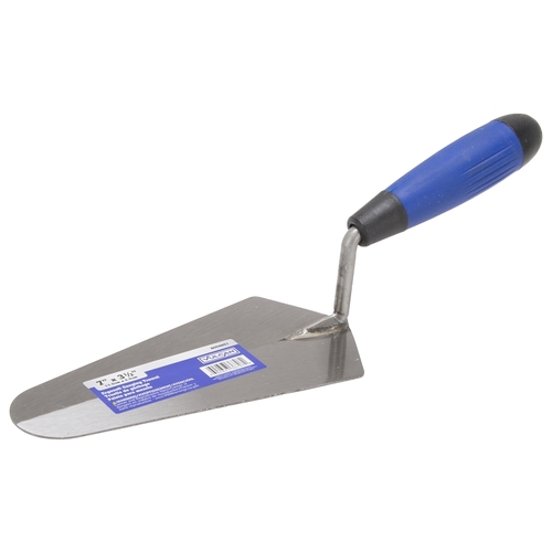 Vulcan 36707 Gauging Trowel, 7 in L Blade, 3.5 in W Blade, Curved End, Ergonomic Handle, Plastic Handle