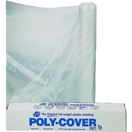 Poly Film, 100 ft L, 16 ft W, Clear