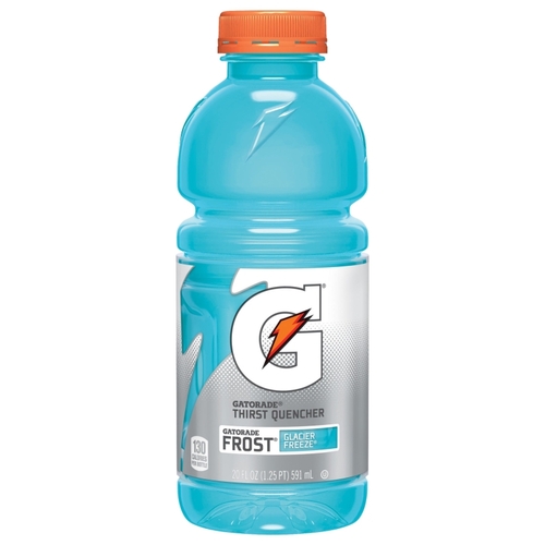 Gatorade 04354 Zero Sugar Thirst Quencher, Liquid, Glacier Freeze Flavor, 20 oz Bottle