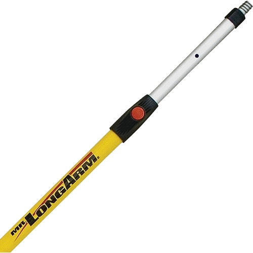 Mr. LongArm 7508 Super Tab-Lok Extension Pole, 1-1/4 in Dia, 4.1 to 7.2 ft L, Aluminum, Fiberglass Handle