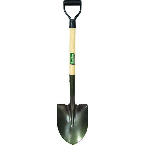 Digging Shovel, 8-1/2 in W Blade, Carbon Steel Blade, Hardwood Handle, D-Shaped Handle, 28 in L Handle