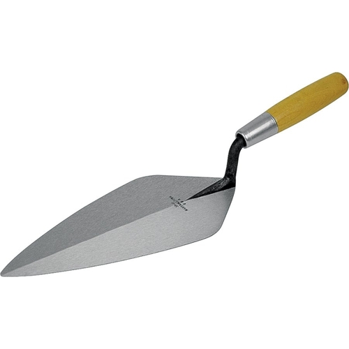 Brick Trowel, 11-1/2 in L Blade, 5 in W Blade, Steel Blade, Wood Handle