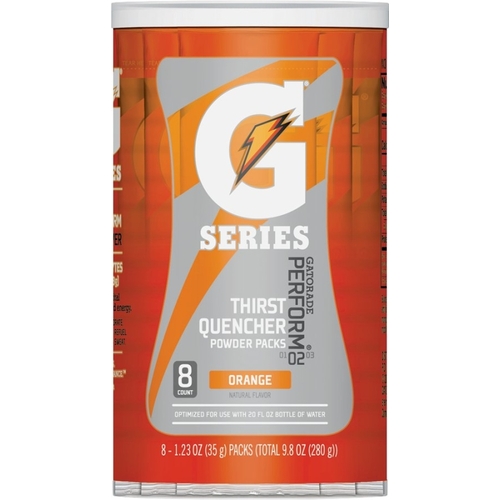Gatorade 04701-XCP10 13165 Thirst Quencher Instant Powder Sports Drink Mix, Powder, Orange Flavor, 1.34 oz Pack - pack of 8 - pack of 10