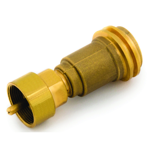 LP Gas Grill BBQ RV Propane Tank Brass Adapter With Pressure Meter Gauge
