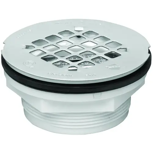 Shower Drain, ABS, Black, For: 2 in SCH 40 DWV Pipes