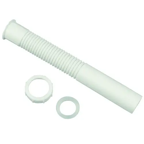 Tailpiece Pipe Extension, 1-1/2 x 12 in, Slip-Joint, White