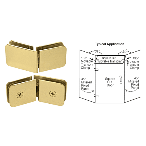 Satin Brass 135 Degree Movable Transom Clamp