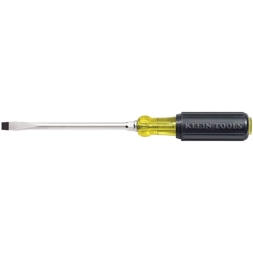 Klein Tools 602-3 Screwdriver, 7/32 in Drive, Keystone Drive, 6-3/4 in OAL, 3 in L Shank, Rubber Handle Chrome