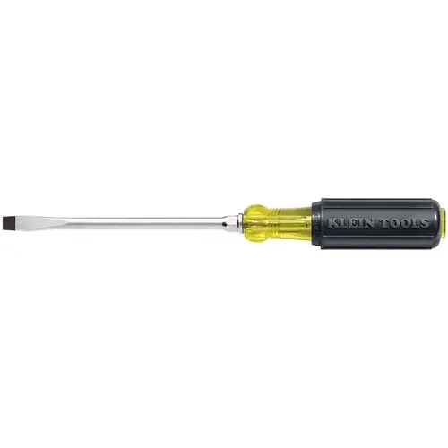 Screwdriver, 7/32 in Drive, Keystone Drive, 6-3/4 in OAL, 3 in L Shank, Rubber Handle Chrome