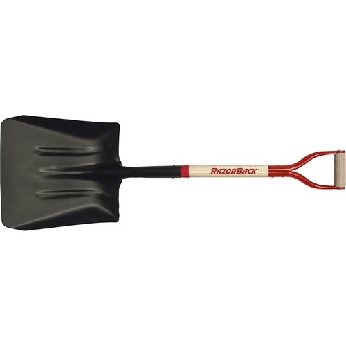 Coal and Street Shovel, 13-1/2 in W Blade, 14-1/2 in L Blade, Steel Blade, Hardwood Handle