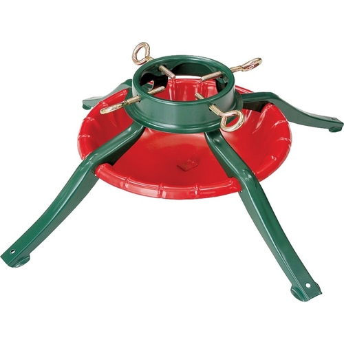 National Holidays 95-6464 Tree Stand, 7-1/4 in H, Steel, Green/Red, Powder-Coated