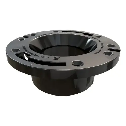 Closet Flange, 4 in Connection, ABS, Black