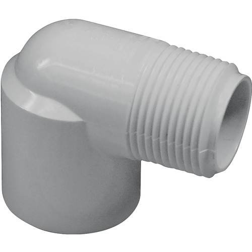 Lasco 410010BC Street Pipe Elbow, 1 in, Slip x MIP, 90 deg Angle, PVC ...