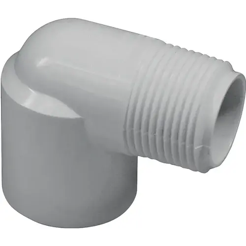 Street Pipe Elbow, 1 in, Slip x MIP, 90 deg Angle, PVC, SCH 40 Schedule