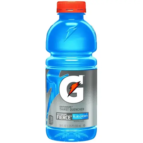 Thirst Quencher Sports Drink, Liquid, Fierce Blue Cherry Flavor, 20 oz Bottle