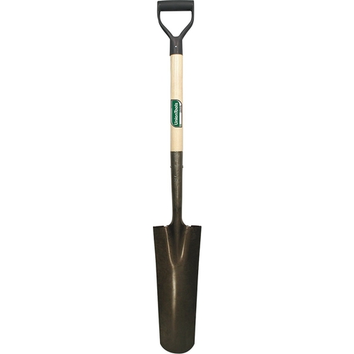 Drain Spade Shovel, 6 in W Blade, Steel Blade, Hardwood Handle, D-Shaped Handle, 27 in L Handle