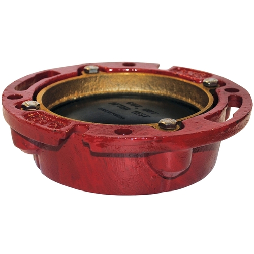 Closet Flange, 4 in Connection, Cast Iron, Red