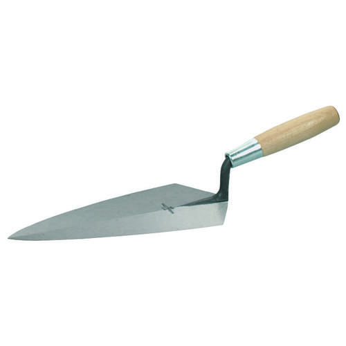 Brick Trowel, 11 in L Blade, 5-1/2 in W Blade, Steel Blade, Wood Handle