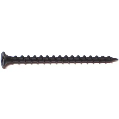 Screw, #6 Thread, 1-5/8 in L, Coarse Thread, Bugle Head, Phillips Drive, Phosphate Black