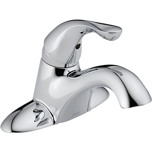 Delta 500-DST Classic Series Bathroom Faucet, 1.2 gpm, 1-Faucet Handle, Brass, Chrome Plated, Lever Handle, Rigid Spout
