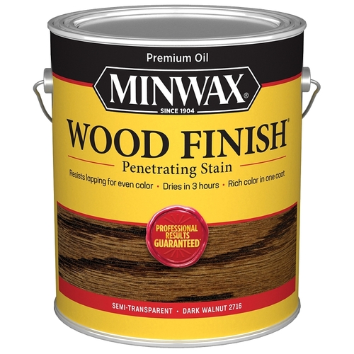 Wood Finish 0 Wood Stain, Dark Walnut, Liquid, 1 gal, Can