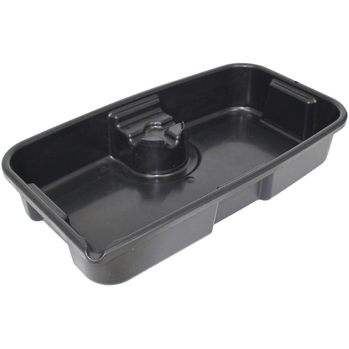 Super-Duty Oil Drain Pan, 11 qt Capacity, Rectangular, Plastic, Black