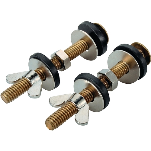 Tank-to-Bowl Connector Kit, Brass, For: Connecting Toilet Tank to Toilet Bowl