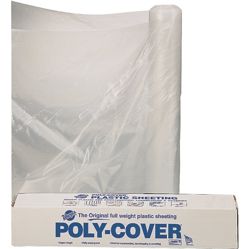 Poly Film, 100 ft L, 6 ft W, Clear