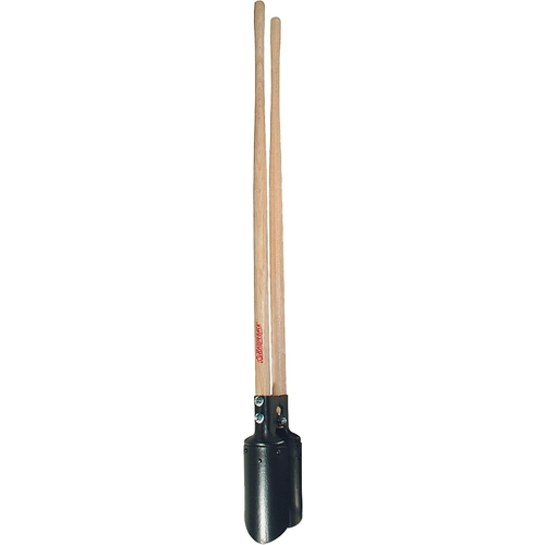 Post Hole Digger, 10-3/4 in L Blade, Riveted Blade, HCS Blade, Hardwood Handle, 58-3/8 in OAL