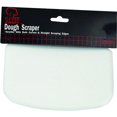 Chef Craft 20808 Dough Scraper, 6 in L, 4 in W, Plastic, White