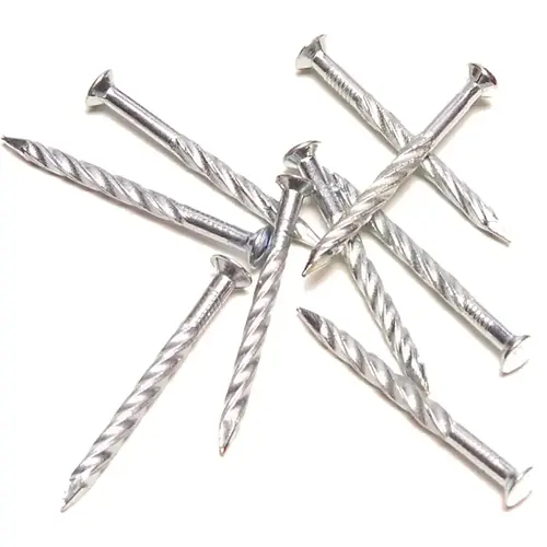 Screw Nail, #13, 1-1/4 in L, Silver