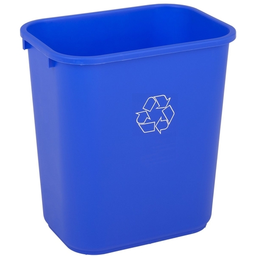 CONTINENTAL COMMERCIAL PRODUCTS 2818-1 Recycling Waste Basket, 28.125 qt Capacity, Plastic, Blue