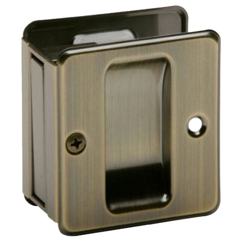 Schlage SCP990B5 Pocket Door Pull, 2-1/2 in W, 2-3/4 in H, Brass, Antique Brass